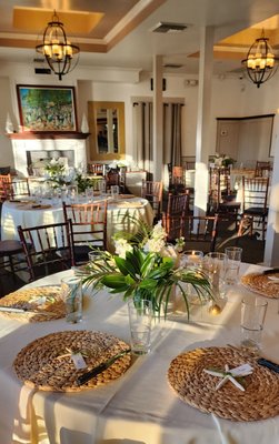Beautiful rehearsal dinner at Salt Creek Grille, here in Dana Point. - The rehearsal dinner was beautifully adorned with stunning tropical florals and decor. The event's floral design was genuinely exceptional and added a touch of exoticism to the atmosphere. The tropical flowers' vibrant colors and unique shapes were expertly incorporated into the event's styling, creating a visually stunning and memorable experience. The overall effect was sophisticated and relaxed, with a touch of island-inspired flair that made the event truly special and an unforgettable experience that perfectly set the stage for the wedding celebration." Beautiful rehearsal dinner at Salt Creek Grille, here in Dana Point. - The rehearsal dinner was beautifully adorned with stunning tropical florals and decor. The event's floral design was genuinely exceptional and added a touch of exoticism to the atmosphere. The tropical flowers' vibrant colors and unique shapes were expertly incorporated into the event's styling, creating a visually stunning and memorable experience. The overall effect was sophisticated and relaxed, with a touch of island-inspired flair that made the event truly special and an unforgettable experience that perfectly set the stage for the wedding celebration."