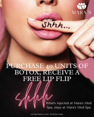 It's Botox O'Clock at Mara's Med Spa! - Tick-Tock, Botox O'Clock! NEW patients, get in on the action: Buy 40 units, snag a FREE Botox lip flip (4 units). Time to refresh and pout! 💉💋 It's Botox O'Clock at Mara's Med Spa! - Tick-Tock, Botox O'Clock! NEW patients, get in on the action: Buy 40 units, snag a FREE Botox lip flip (4 units). Time to refresh and pout! 💉💋