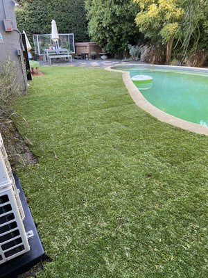 Landscape Remodel - These photos are remodeling projects that started with dirt. Sod installation with a mixture of either walk in bark or smooth gravel. On each landscaping remodel we separated the sod and second design with a bender board which shows the separation between both. We will always decide with the client what type of design fits the property and also the budget.