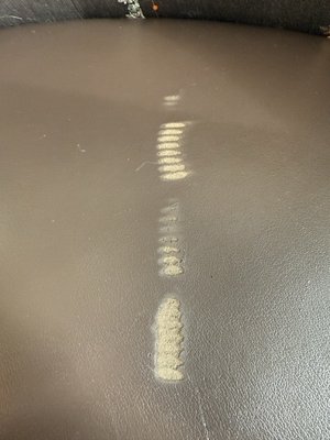 repair leather couch - There was deep damage to the skin, the texture was restored, a protective layer was applied, the color was selected, and it was painted. managed to restore it as good as new.