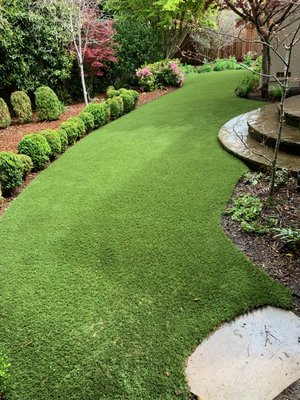 Symon Residence Front & Backyard - The workers and clients alike were very pleased with this one. We installed 1020 square feet of SYNAugustine 347 turf to Symon residence front and backyard. Symon Residence Front & Backyard - The workers and clients alike were very pleased with this one. We installed 1020 square feet of SYNAugustine 347 turf to Symon residence front and backyard.