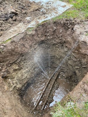 Water line repair - Got a call that a customer had a leak some where and needed it repaired right away. We located the area where the leak was and had it fixed in no time. Water line repair - Got a call that a customer had a leak some where and needed it repaired right away. We located the area where the leak was and had it fixed in no time.