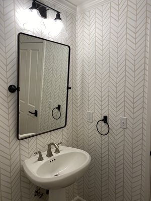 Serena & Lily Wallpaper Powder Room Project :
Properly walls Preparation
Primmer and seal the walls
Wallpaper Installation - Feather Wallpaper
Taking its cue from traditional herringbone and chevron patterns, our original design is both graphic and organic on pure white. We love how the lines are perfectly imperfect, an effect that could only be brought to life to such exacting detail by one of the country's most historic wallcovering manufacturers. Serena & Lily Wallpaper Powder Room Project :
Properly walls Preparation
Primmer and seal the walls
Wallpaper Installation - Feather Wallpaper
Taking its cue from traditional herringbone and chevron patterns, our original design is both graphic and organic on pure white. We love how the lines are perfectly imperfect, an effect that could only be brought to life to such exacting detail by one of the country's most historic wallcovering manufacturers.