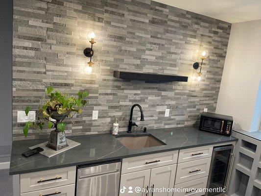 Give us a call for a free quote ! - This was done in a new construction basement. Trying to maximize the space. And we continue to the main floor , with there remodel and now they enjoy. Give us a call for a free quote ! - This was done in a new construction basement. Trying to maximize the space. And we continue to the main floor , with there remodel and now they enjoy.