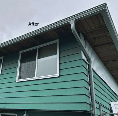 Auburn Homeowner Thrilled with New Gutter Shutter System - Proud Pacific Northwest homeowners from Auburn, Washington saw our Gutter Shutter system in the Seattle Times and called right away! They had been dealing for nearly 20 years with an old, poorly installed gutter system, and they were sick of it!
Gutters were detached from the back of the home, and improperly installed downspouts caused water to shoot over the gutter system (these are not the kind of waterfalls we like in the PNW!). Our team made a trip out to their lovely home and gave a custom quote for a new Gutter Shutter system.
Our Gutter Shutter installations are backed by a LIFETIME guarantee to never clog, sag or pull away from the home. The baked-on enamel finish has a 20-year warranty to not chip, crack or peel. The system uses the process of liquid adhesion to suck rain water into and through the gutter system, while leaves and debris roll right over the top. You can get off the ladder for good, and know that your home is protected from costly water damage!
Our team removed the old gutter system and upgraded the home with its' new, custom gutter and guard system. They no longer have to listen to water overflowing over a broken system!
The new Gutter Shutter system not only flows properly, it compliments the home's fun aesthetic! At Pacific Gutter we LOVE being part of our client's success stories. It is always an honor to help resolve gutter issues for homeowners and give them peace of mind that their home is protected! Thank you!!! Auburn Homeowner Thrilled with New Gutter Shutter System - Proud Pacific Northwest homeowners from Auburn, Washington saw our Gutter Shutter system in the Seattle Times and called right away! They had been dealing for nearly 20 years with an old, poorly installed gutter system, and they were sick of it!
Gutters were detached from the back of the home, and improperly installed downspouts caused water to shoot over the gutter system (these are not the kind of waterfalls we like in the PNW!). Our team made a trip out to their lovely home and gave a custom quote for a new Gutter Shutter system.
Our Gutter Shutter installations are backed by a LIFETIME guarantee to never clog, sag or pull away from the home. The baked-on enamel finish has a 20-year warranty to not chip, crack or peel. The system uses the process of liquid adhesion to suck rain water into and through the gutter system, while leaves and debris roll right over the top. You can get off the ladder for good, and know that your home is protected from costly water damage!
Our team removed the old gutter system and upgraded the home with its' new, custom gutter and guard system. They no longer have to listen to water overflowing over a broken system!
The new Gutter Shutter system not only flows properly, it compliments the home's fun aesthetic! At Pacific Gutter we LOVE being part of our client's success stories. It is always an honor to help resolve gutter issues for homeowners and give them peace of mind that their home is protected! Thank you!!!
