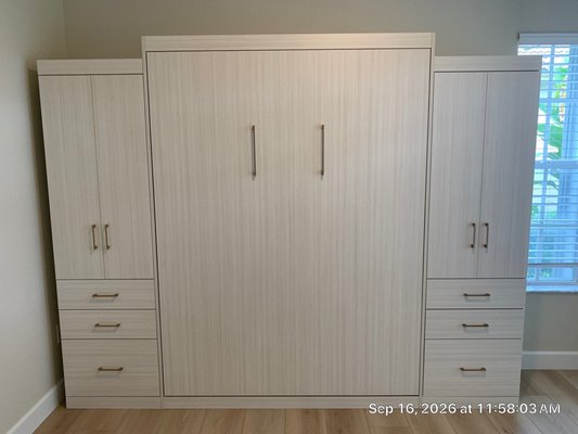 Panel bed with wall units - This project was completed in early October 2026 in Ft Myers.  It features plenty of storage and a comfortable mattress.