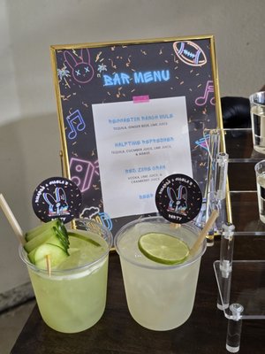 Super Bowl Party - We provided bar service for a Super Bowl party, collaborating closely with the client to create a fun, themed, and personalized experience.

The client selected two signature cocktails, and together we brainstormed Super Bowl-inspired names for each drink to tie into the excitement of the game. To add a playful, personal touch, we created custom drink clips and bar menus reflecting her love of Bad Bunny, the halftime performer, making the bar a unique focal point of the celebration.

Every detail — from cocktail presentation to themed signage — was carefully executed to enhance the party atmosphere, creating a festive, interactive, and memorable experience for all guests.