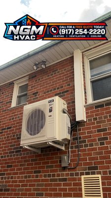 ACIQ Extreme Series Multi-Zone Mini-Split System Installation - Professional ACIQ Extreme Series 3-zone mini-split installation featuring three indoor units for energy-efficient heating and cooling with individual temperature control. Installed with precision by NGM HVAC for reliable, year-round comfort!
