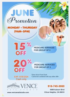 June24 - 15% - 20% off if you bring friends or families with you on weekday from 9Am-3PM M-T-W&Th. This is how we say "Thank you for your support full booking during weekend" June24 - 15% - 20% off if you bring friends or families with you on weekday from 9Am-3PM M-T-W&Th. This is how we say "Thank you for your support full booking during weekend"