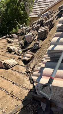 Underlayment Replacement - This underlayment in Phoenix Arizona was expired, causing leaks. We removed this customer's tile and replaced the underlayment. Underlayment Replacement - This underlayment in Phoenix Arizona was expired, causing leaks. We removed this customer's tile and replaced the underlayment.