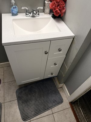Old Vanity Removed and New Vanity Installed . - This was a removal and install . Clean job done right and efficiently.