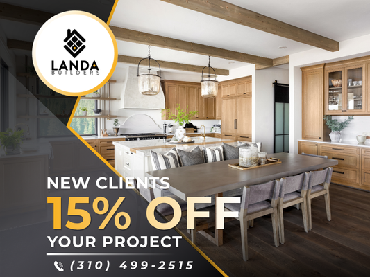 New Clients Receive 15% OFF! - Thinking about getting started on your next project? Now’s the perfect time. For a limited time, all new clients will receive 15% OFF their first service with us! From expert craftsmanship to outstanding customer care New Clients Receive 15% OFF! - Thinking about getting started on your next project? Now’s the perfect time. For a limited time, all new clients will receive 15% OFF their first service with us! From expert craftsmanship to outstanding customer care