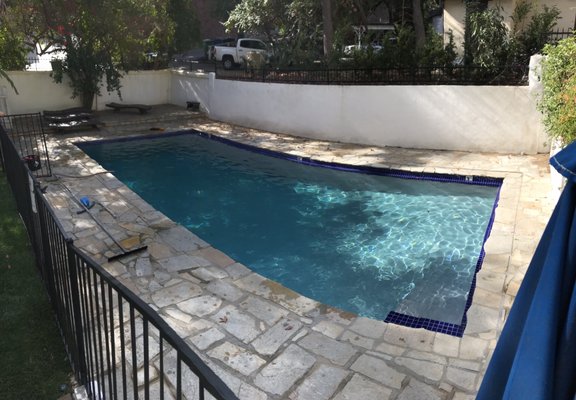 Swimming Pool Remodel - This swimming pools flooring and walls were covered in cracks and brittle concrete which was causing an extreme loss of water.
By raising the floor 6” and reinforcing all the brittle concrete on the wall we were able to bring this pool back from the dead!! We finished our project off with a french gray plaster and without any existing pool lighting we decided to install 2 LED lights to give our customers backyard a new nightlife!!