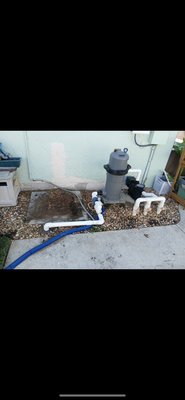 Equipment Replacement - We removed the filter and the pump and replaced with brand new equipment for the customer to have remote access to their equipment Equipment Replacement - We removed the filter and the pump and replaced with brand new equipment for the customer to have remote access to their equipment