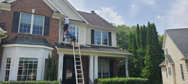 Wake Forest Project - We installed on these two homes gutters for one and gutters and drip edge for the entire home