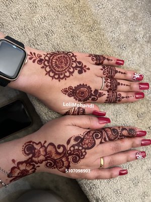 Instant mehandi also available on request - Instant mehandi is also available now. In general we use our organic home made henna , but on only with special request we use this instant henna by informing the client about the details of this henna. If you are looking for this mehandi please call to 5107098903 Instant mehandi also available on request - Instant mehandi is also available now. In general we use our organic home made henna , but on only with special request we use this instant henna by informing the client about the details of this henna. If you are looking for this mehandi please call to 5107098903