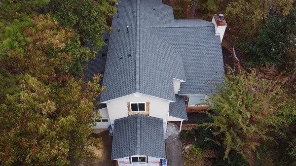 Re-Roof in Vestavia Hills - Architectural shingles in Pewter Gray. - This was a 15-year-old, 3-Tab shingle roof located in Vestavia Hills. We replaced it with Architectural shingles. Color - Pewter Gray. From start to finish in 1-1/2 days. Re-Roof in Vestavia Hills - Architectural shingles in Pewter Gray. - This was a 15-year-old, 3-Tab shingle roof located in Vestavia Hills. We replaced it with Architectural shingles. Color - Pewter Gray. From start to finish in 1-1/2 days.
