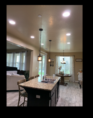 Kitchen Lighting - Beautifully installed ceiling lights.