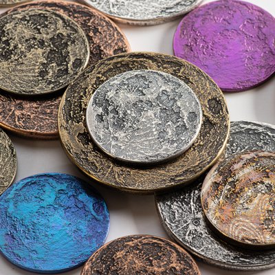 Moon Coins - Using files of the Moon's surface from NASA, we created a Moon you can hold in your hand!