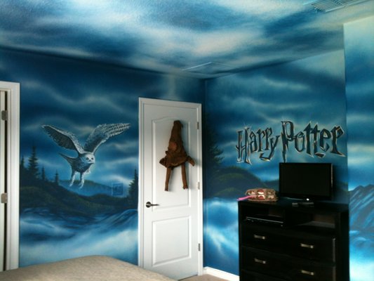 Airbnb Bedrooms Project - This project was for an Airbnb that was close to Disney World. They wanted the bedrooms themed out with Harry Potter and Pirates of the Caribbean in the guest rooms. These were panoramic murals in each room that included all walls and ceilings. Airbnb Bedrooms Project - This project was for an Airbnb that was close to Disney World. They wanted the bedrooms themed out with Harry Potter and Pirates of the Caribbean in the guest rooms. These were panoramic murals in each room that included all walls and ceilings.