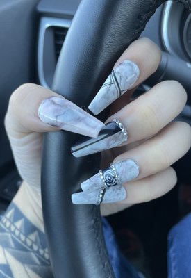 Coffin design - The coffin shape nails design Coffin design - The coffin shape nails design