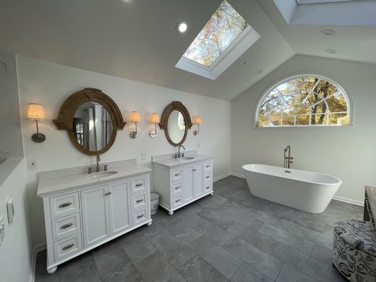 Bathroom Remodel - Bathroom Remodel came out beautiful. The choice of tile and the color really go well together.