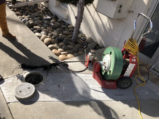 Hydro Jetting Drain Cleaning Service - Hydro Jetting Drain Cleaning from Clean-Out Access for Main Sewer Line Hydro Jetting Drain Cleaning Service - Hydro Jetting Drain Cleaning from Clean-Out Access for Main Sewer Line