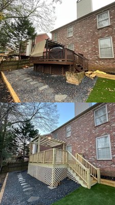DECK TRANSFORMATIONS (Before&after) - With spring season coming up. Client wanted a deck transformation to start the season right. Our team delivered a great presentation and client was very excited. Contact now for a free quote to get started with your vision. DECK TRANSFORMATIONS (Before&after) - With spring season coming up. Client wanted a deck transformation to start the season right. Our team delivered a great presentation and client was very excited. Contact now for a free quote to get started with your vision.