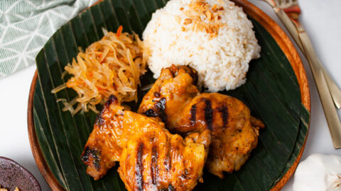 Chicken Inasal - Filipino-style grilled chicken marinated in a blend of calamansi, vinegar, garlic, lemongrass, and annatto, then cooked over charcoal for a smoky, savory flavor. It’s often served with rice and a side of dipping sauces. Chicken Inasal - Filipino-style grilled chicken marinated in a blend of calamansi, vinegar, garlic, lemongrass, and annatto, then cooked over charcoal for a smoky, savory flavor. It’s often served with rice and a side of dipping sauces.