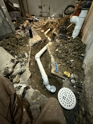 Drain replacement repair - Our high detail camera showed a complete  fracture  in the customer drain. Replaced about 15 feet of cast iron drain to the crack from the laundry sink drain. 

We provide quotes over the phone