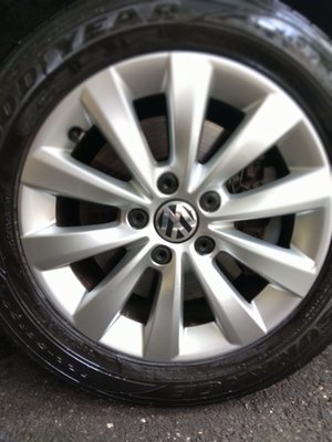 Wheel cleaning - These wheels had been stained for years due to not properly being cleaned. The customer called Detail Done Right and the stains were removed