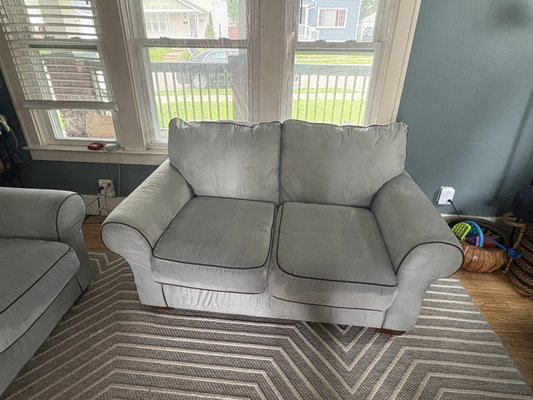 Upholstery Cleaning and Stain Removal - A client purchased a sofa set on Facebook marketplace and wanted it to be refreshed and stain free for her living room. The sofa did have pet urine stains and odor and we were able to easily extract the odors and stains. Upholstery Cleaning and Stain Removal - A client purchased a sofa set on Facebook marketplace and wanted it to be refreshed and stain free for her living room. The sofa did have pet urine stains and odor and we were able to easily extract the odors and stains.