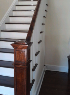 Railing Restoration - This was a banister post and handrail paint removal and restoration.