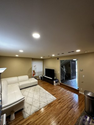 Lighting Installation - This project was completed in a home that didn’t have to much lighting. The customer wanted more light in their living room and was opened to different suggestions. ElectOn and the team installed 6 led canless trims in the living area. Lighting Installation - This project was completed in a home that didn’t have to much lighting. The customer wanted more light in their living room and was opened to different suggestions. ElectOn and the team installed 6 led canless trims in the living area.