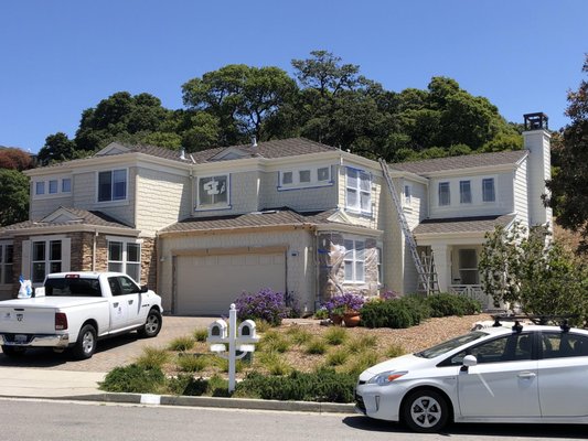 Exterior Painting - full exterior repaint.  we pressure wash to removed any oxidation, then we prime whole house and apply two coats of hight quality paint.