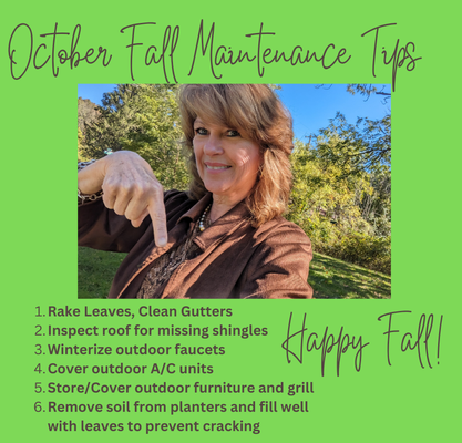 October Maintenance Tips - An ounce of prevention .... :) October Maintenance Tips - An ounce of prevention .... :)