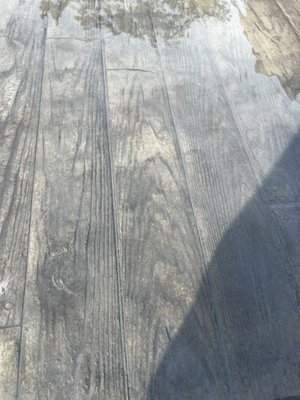 Color and Stamped Concrete - We added color and stamped concrete planks on the patio deck. Retaining walls, turf, plants, waterfalls etc. so much fun!!