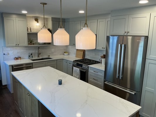 Kitchen Remodel - This project was on a kitchen that was outdated and ready for a fresh look. So we designed a bright new atmosphere with an amazing eat-in island to include the family. We opened up the kitchen to create a beverage center so the family could still have access but not be in the way of production. Kitchen Remodel - This project was on a kitchen that was outdated and ready for a fresh look. So we designed a bright new atmosphere with an amazing eat-in island to include the family. We opened up the kitchen to create a beverage center so the family could still have access but not be in the way of production.