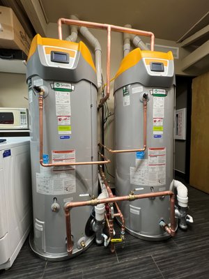 Commercial Water Heater Installation - For this commercial client, uninterrupted hot water was essential. We installed two high-efficiency Cyclone units to deliver dependable performance and fast recovery times. Clean piping, proper venting, and smart layout ensure the system runs safely and efficiently for years to come. Commercial Water Heater Installation - For this commercial client, uninterrupted hot water was essential. We installed two high-efficiency Cyclone units to deliver dependable performance and fast recovery times. Clean piping, proper venting, and smart layout ensure the system runs safely and efficiently for years to come.