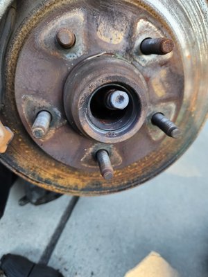 Brakes & Rotors Replacement! - The customer heard noise and couldn't stop. He thought it was just bad brakes. It turned out to be a replacement of the entire front-end spindle replacement.