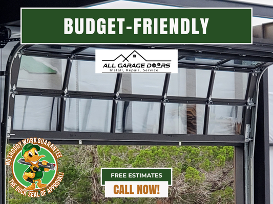 Reliable Solutions That Won't Break The Bank! - We understand the Central Texas community's unique needs, especially when managing garage doors. We recognize that safety, energy efficiency, and appearance concerns can feel overwhelming. That's why we offer affordable, high-quality services, using only the best materials and advanced equipment to ensure long-lasting solutions that withstand Texas weather.
Our No-Shoddy Work Guarantee and warranties provide peace of mind for your investment. Let us alleviate your worries with personalized services tailored to your needs. Contact us for a free, no-obligation estimate and experience the difference with a local company focused on quality and affordability. You deserve reliable solutions that won’t break the bank. Reliable Solutions That Won't Break The Bank! - We understand the Central Texas community's unique needs, especially when managing garage doors. We recognize that safety, energy efficiency, and appearance concerns can feel overwhelming. That's why we offer affordable, high-quality services, using only the best materials and advanced equipment to ensure long-lasting solutions that withstand Texas weather.
Our No-Shoddy Work Guarantee and warranties provide peace of mind for your investment. Let us alleviate your worries with personalized services tailored to your needs. Contact us for a free, no-obligation estimate and experience the difference with a local company focused on quality and affordability. You deserve reliable solutions that won’t break the bank.