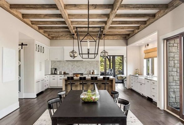 Kitchen and Dining Room Remodel - This 1980's kitchen was completely demolished, all new plumbing, electrical, high end cabinets and custom quartz countertops, new tile, paint, and solid wood flooring