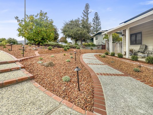 Full Yard Transformation (Lava Rock) - Job installation of mulch retaining walls, lights, bricks, 🧱, and lights, lava rocks, cobblestone, plants such as Dwarf Olive, Japanese Maple, Russel Lupine, and much more. Full Yard Transformation (Lava Rock) - Job installation of mulch retaining walls, lights, bricks, 🧱, and lights, lava rocks, cobblestone, plants such as Dwarf Olive, Japanese Maple, Russel Lupine, and much more.