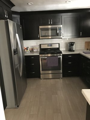 Kitchen Remodel - This Kitchen was done on old style kitchen the lady had remodeled most of her house except for the kitchen. We gutted, put new cabinet put in new appliances and even customized her dimmable under cabinet lights as well as her recess lights all led with new counter top and custome backsplash. Customer was really pleased with extra touch we added …. Kitchen Remodel - This Kitchen was done on old style kitchen the lady had remodeled most of her house except for the kitchen. We gutted, put new cabinet put in new appliances and even customized her dimmable under cabinet lights as well as her recess lights all led with new counter top and custome backsplash. Customer was really pleased with extra touch we added ….