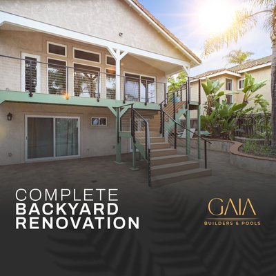 Complete Backyard Renovation - At GAIA Builders & Pools, we specialize in more than just building stunning swimming pools. We’re dedicated to transforming your outdoor living space into a luxurious retreat. From screen enclosures to outdoor kitchens, fire tables, putting greens, feature walls, pergolas, sunken lounge areas, retaining walls, driveways, landscape construction, pickleball courts, and beyond—we offer a comprehensive range of services to meet all your outdoor living needs.
Our design and build teams understand the importance of seamless integration, ensuring your luxury outdoor space harmonizes effortlessly with your property. We focus on more than just installing a swimming pool. We strive to incorporate outdoor living features that complement your lifestyle and home, creating a custom outdoor oasis tailored to your preferences.