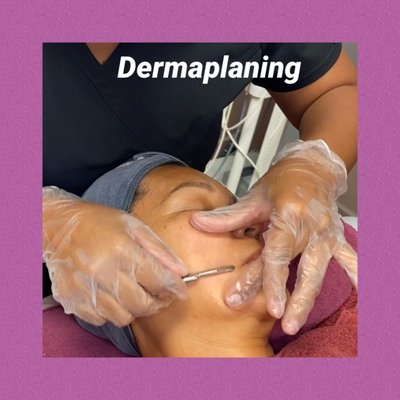 Dermaplaning - Professional dermaplaning is using a scalpel to glide along the skin at a certain angle. Dermaplaning is a way to achieve a deeper exfoliation while removing the villous (peach fuzz) hair. The hair will not grow back thicker. It will also improve the results you get with other treatments and home care. Depending on your skin type, you can do a peel or other treatment within the same service. The result is smoother, more toned, brighter complexion. Dermaplaning - Professional dermaplaning is using a scalpel to glide along the skin at a certain angle. Dermaplaning is a way to achieve a deeper exfoliation while removing the villous (peach fuzz) hair. The hair will not grow back thicker. It will also improve the results you get with other treatments and home care. Depending on your skin type, you can do a peel or other treatment within the same service. The result is smoother, more toned, brighter complexion.