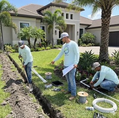 Irrigation Installation - Residential and Commercial - We service clients across residential, government, and commercial projects, utilizing the latest technologies to ensure that your irrigation systems perform flawlessly over time. Our team consists of factory certified irrigation professionals with over 12 years of experience and is licensed by the Irrigation Association. We also offer expertise in sustainable water management practices, delivering reliable and environmentally conscious solutions for every project.
Schedule a Consultation: 407-795-5397 or on our website! Irrigation Installation - Residential and Commercial - We service clients across residential, government, and commercial projects, utilizing the latest technologies to ensure that your irrigation systems perform flawlessly over time. Our team consists of factory certified irrigation professionals with over 12 years of experience and is licensed by the Irrigation Association. We also offer expertise in sustainable water management practices, delivering reliable and environmentally conscious solutions for every project.
Schedule a Consultation: 407-795-5397 or on our website!