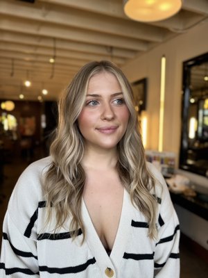 Specialty Blonding - Bright around the face but keeping the grow out soft at the root with low maintenance in mind. Specialty Blonding - Bright around the face but keeping the grow out soft at the root with low maintenance in mind.