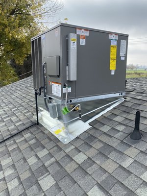 New 5ton 16 seer package unit installation. - New Rheem 5ton 16seer high efficiency 2 stage package unit installation New 5ton 16 seer package unit installation. - New Rheem 5ton 16seer high efficiency 2 stage package unit installation