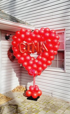 Heart Shape balloon columns - Birthday surprise Balloons Columns of heart shape 8ft long with personalize name for out door . at Newjersey Heart Shape balloon columns - Birthday surprise Balloons Columns of heart shape 8ft long with personalize name for out door . at Newjersey